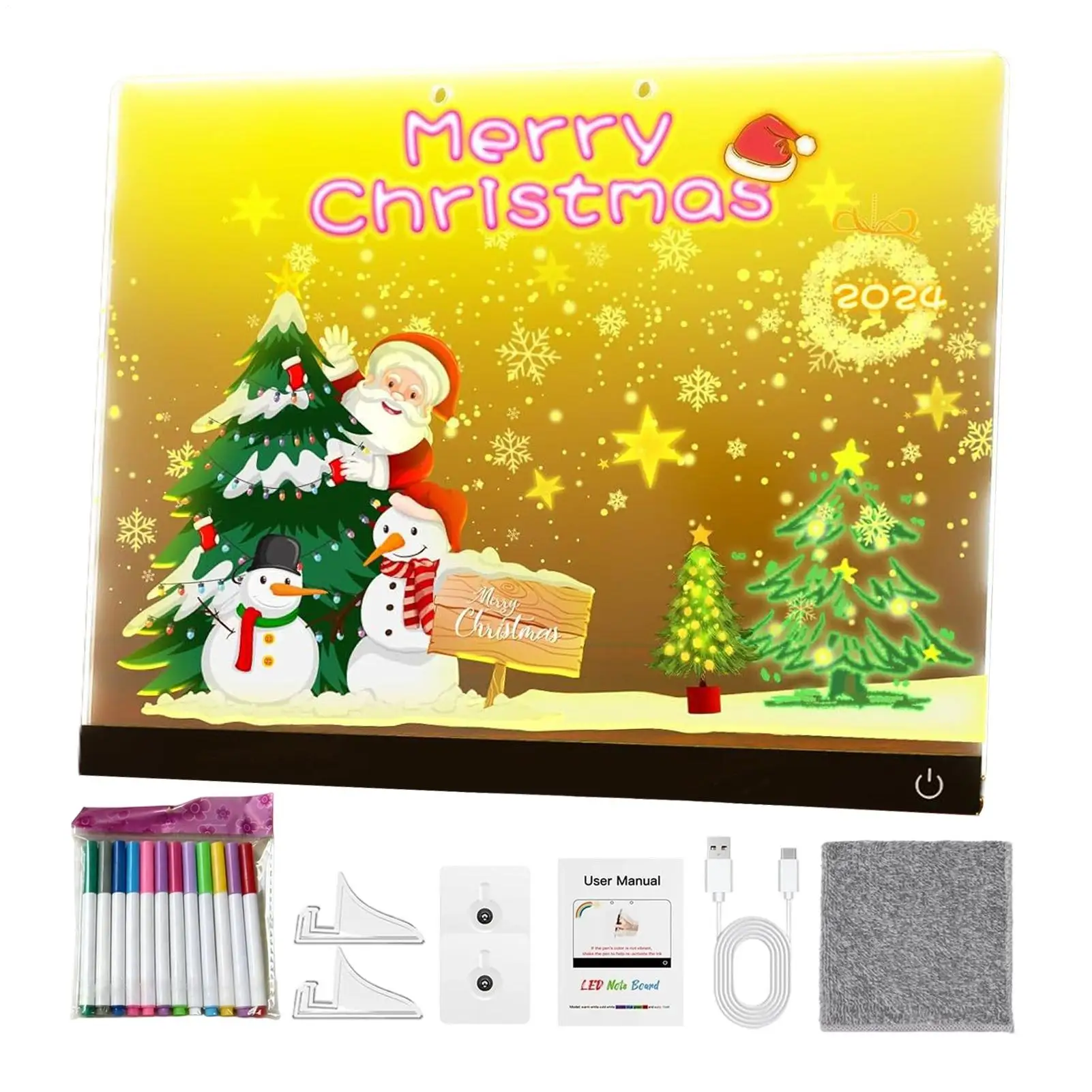 LED 드로잉 보드 다채로운 휴대용 재사용 가능 밝기 조절 태블릿 LED 메시지 보드 어린이 남아 여아 학교 교실용