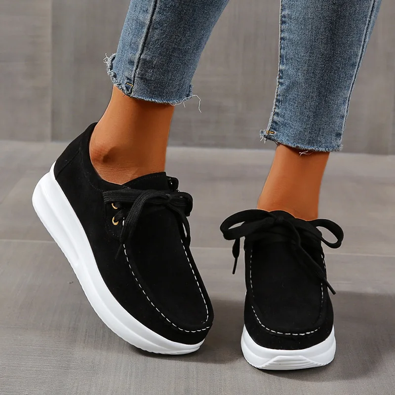 

Autumn Sneakers Women Running Shoes Outdoor Breathable Light Lace-up Shoes Woman Thick Bottom Casual Shoe Large Size 35~43