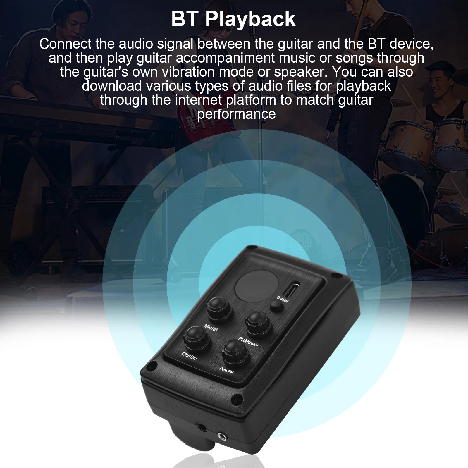 

DSP Vibration Pickup Guitar Resonance Pickup Bluetooth Anti-Howling External Microphone Digital Tuner Guitar DIY Accessories