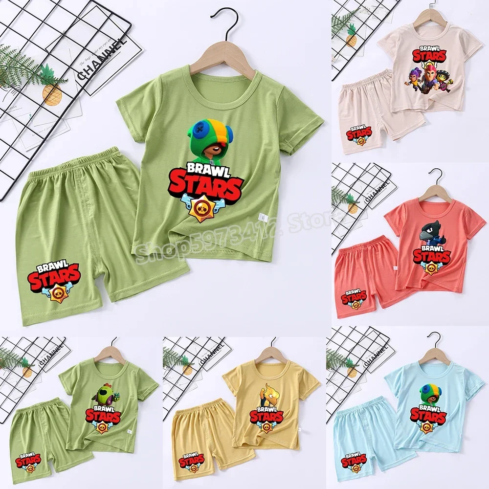 

Game Figure Pajama Sets Kids Summer Sleepwear Children Clothing Leon Spike Boys Girls Clothes Lounge Crow Homewear Tops Pants