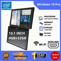 New 64Bit Intel Celeron N4000 CPU 10.1" Windows 10 Pro Tablets 4GB RAM 32GB ROM WiFi Bluetooth 4.0 1280*800 IPS Dual Camera 1