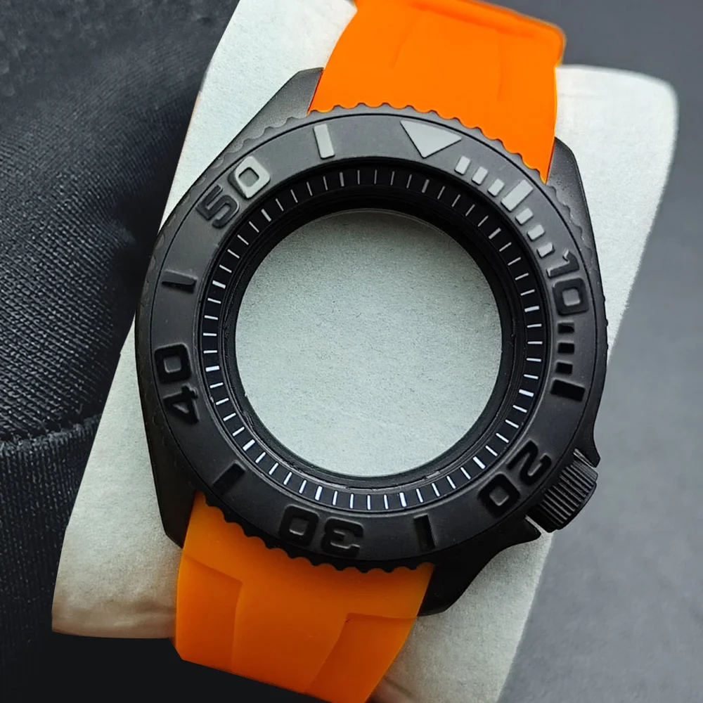 High-Quality 42mm Black Steel Men's Watch with Sapphire Glass