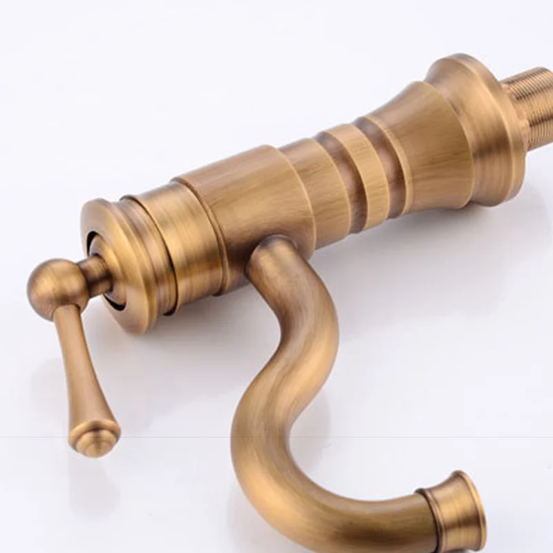 

Vintage Single Handle Undercounter Basin Faucet for Sitting Basins in Antique Style Hot & Cold Water Mixing Washbasin Metal Taps