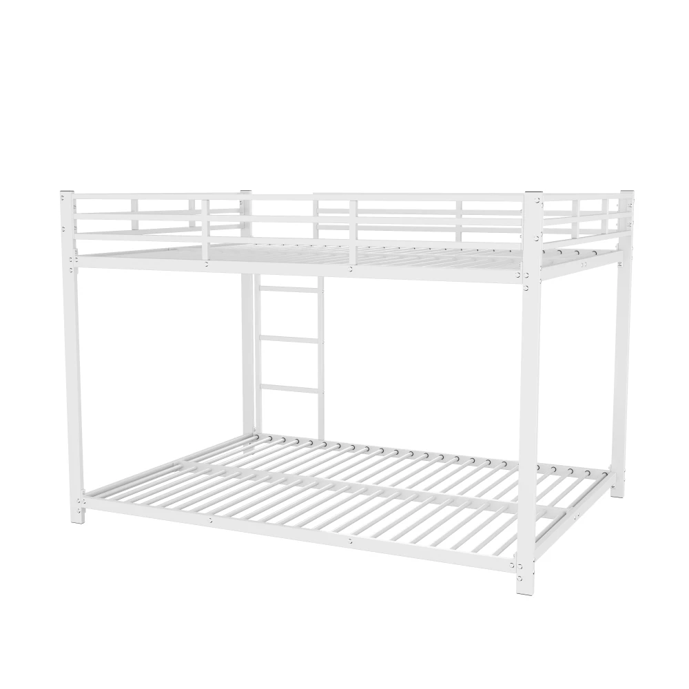 Klassische Etagenbetten aus Eisen für Kinder, 140 x 200 cm/ 90 x 200 cm – robuste Kinderbetten aus Metall, platzsparendes Design mit Sicherheitsstange – Detail 35