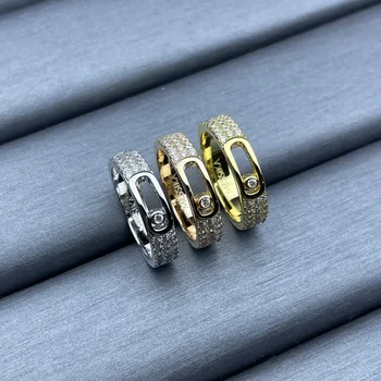Anelli Trendy in Acciaio Inossidabile per Donna e Uomo con Zirconi e Strass, Anello da Dito Color Oro Rosa per Matrimonio, Fidanzamento e Feste