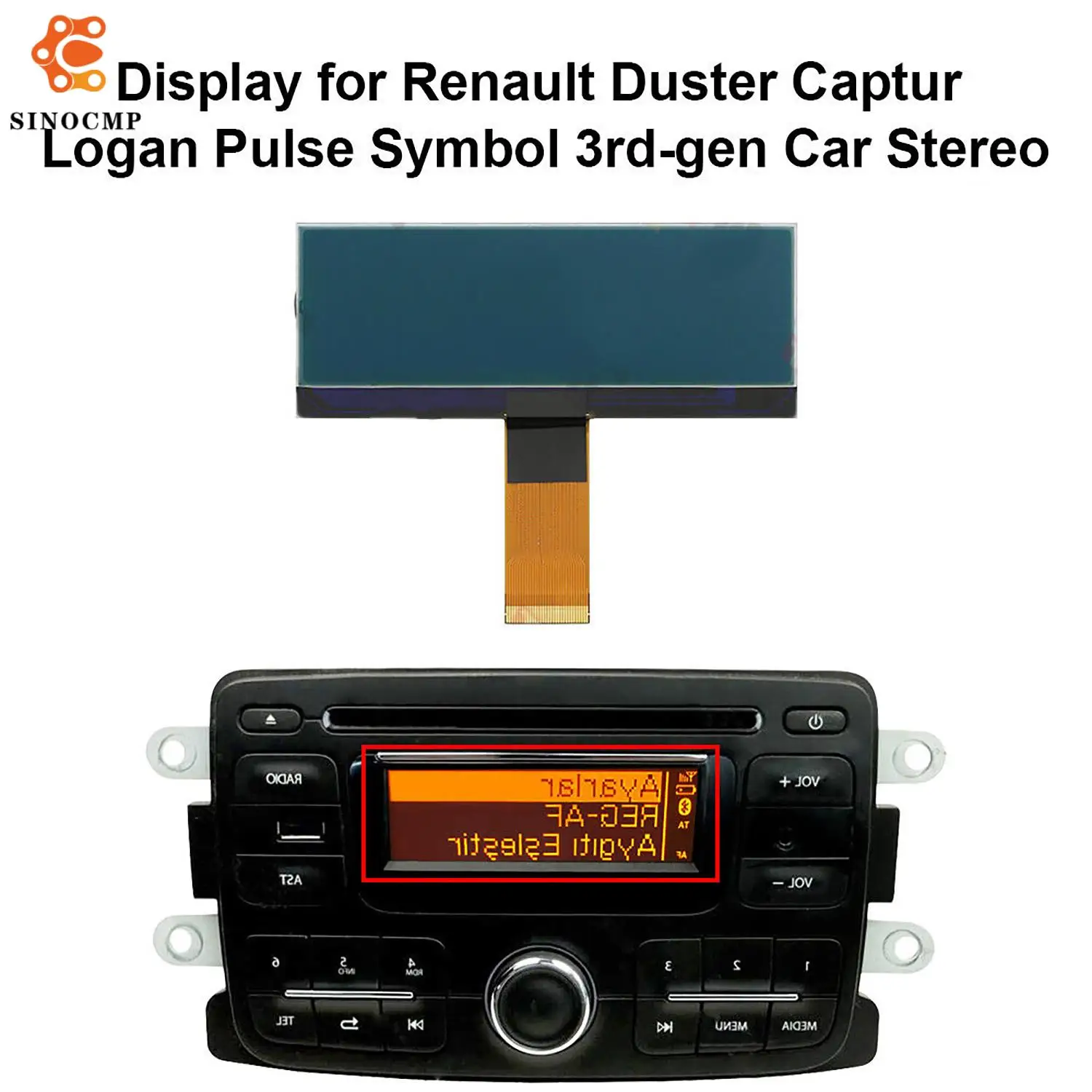 Pantalla LCD de Radio estéreo para coche AGC-1220RF-A AGC-0060RF-A para Renault Duster Captur Logan símbolo de pulso 3. a generación Dacia Lada Xray 1