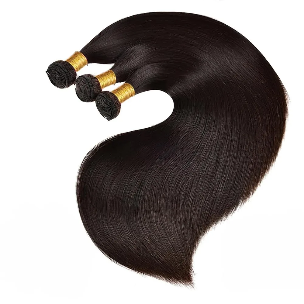 Extensions de cheveux humains lisses en paquets de 12 à 42 pouces, tissage de cheveux naturels noirs bruts 1 Extensions de cheveux humains lisses en paquets de 12 à 42 pouces, tissage de cheveux naturels noirs bruts 1