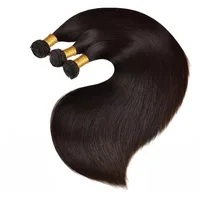 Extensions de cheveux humains lisses en paquets de 12 à 42 pouces, tissage de cheveux naturels noirs bruts 1