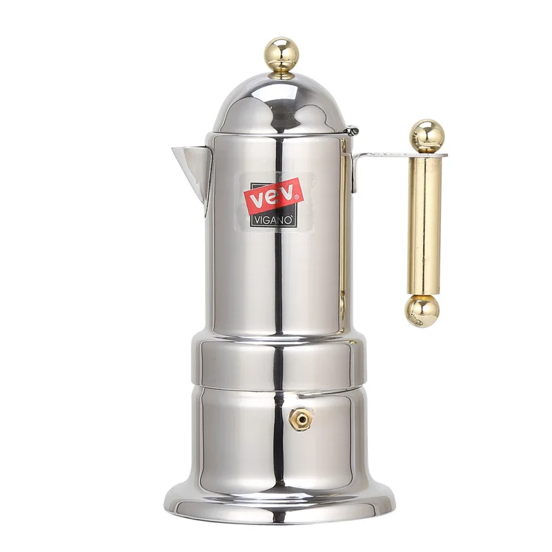 Thickened Espresso Coffee Machine Extracted Brew Coffee Pot Stainless Steel Mocha Espresso Coffee Maker 3 Layers Fine Filter
