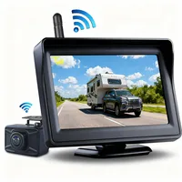 HD Wireless 4.3" Monitor HD Backup Reversing Camera Rear Night Vision View Parking Support for 12V/24V Truck Bus Car Vehicle RV