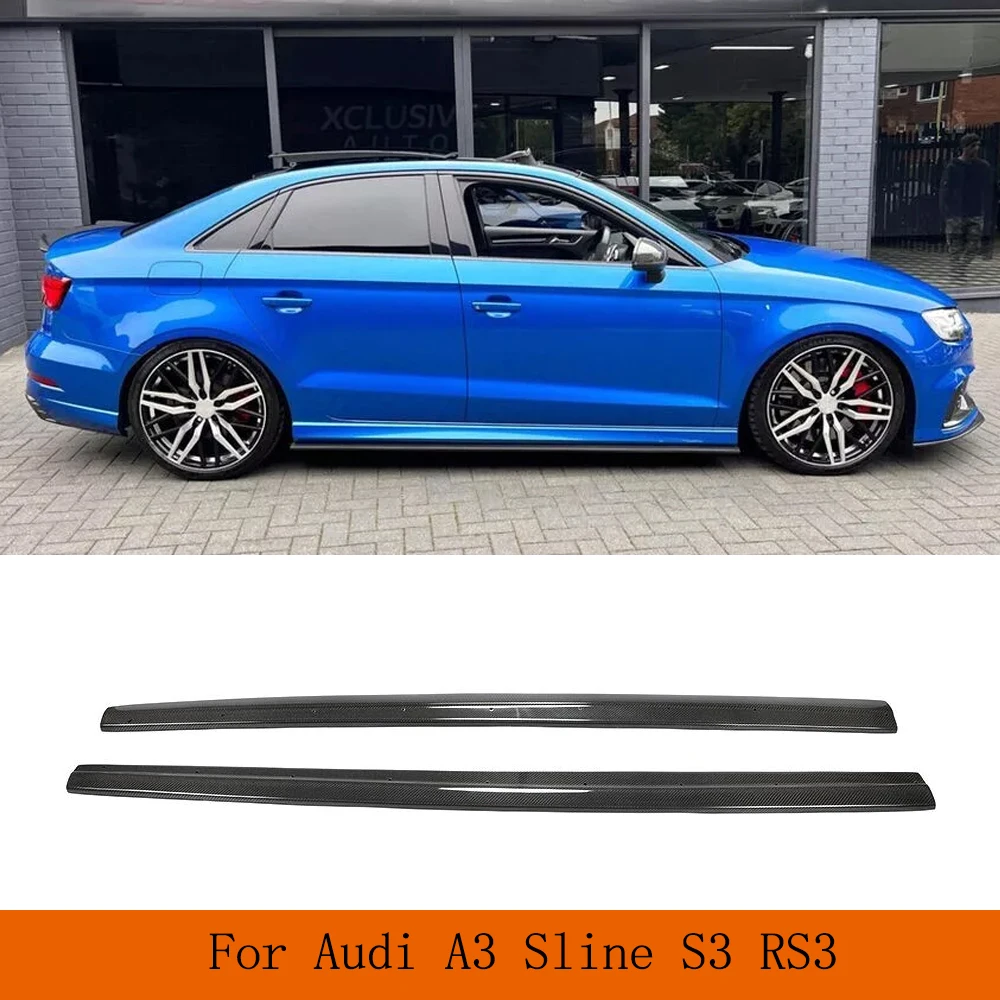 Боковые юбки из углеродного волокна для Audi A3 8V Sline S3 RS3 2014-2023, комплекты кузова автомобиля Dorr, балансирующие панели, нижняя доска, удлинитель, спойлер Боковые юбки из углеродного волокна для Audi A3 8V Sline S3 RS3 2014-2023, комплекты кузова автомобиля Dorr, балансирующие панели, нижняя доска, удлинитель, спойлер