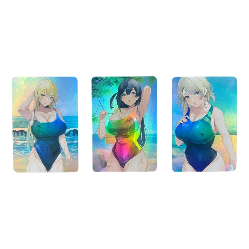 

59*86 мм 3 шт./комплект Аниме девочки преломляющие цвет флэш-карта купальники серия Diy Подарочные игрушки игры аниме коллекционные карты