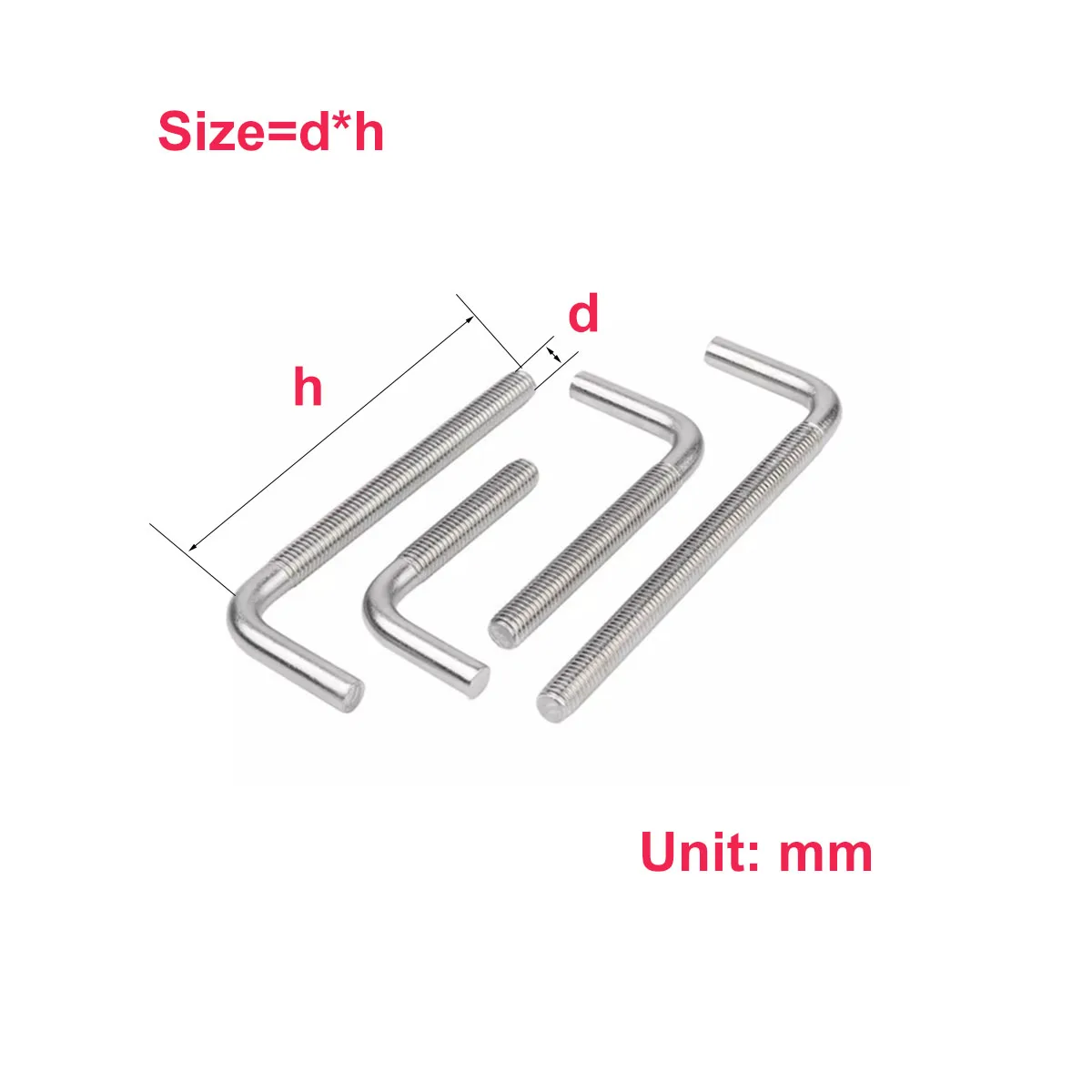 

304 Stainless Steel 7-Shaped Screw/Right Angle Screw/l-Shaped Screw Anchor Bolt
