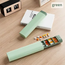 Compact 7 - Day Pill Box Organizer for Daily Medicine and Supplement Storage (Green)