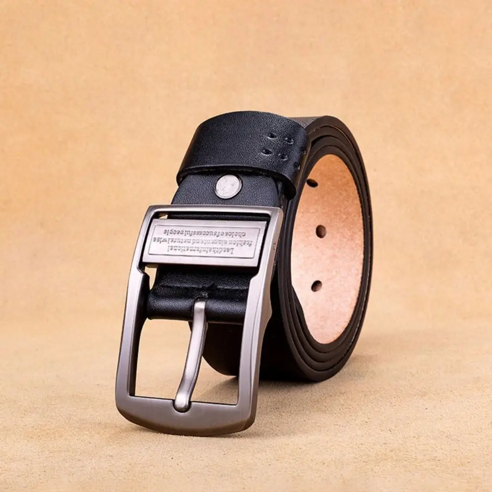 Luxury Leather Belt with Pin Buckle for Casual Wear