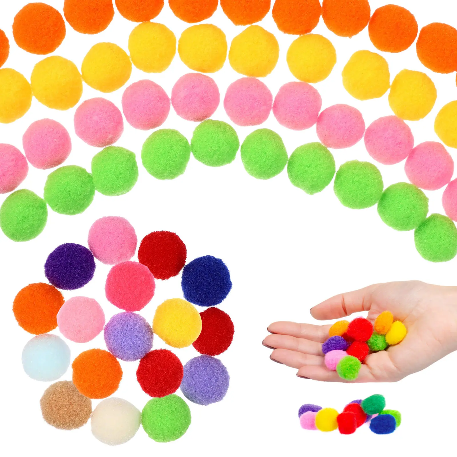 1000Pcs 다채로운 폼폼 공 공예 용품 어린이 DIY 크리 에이 티브 폼폼 액세서리 공예 프로젝트 예술