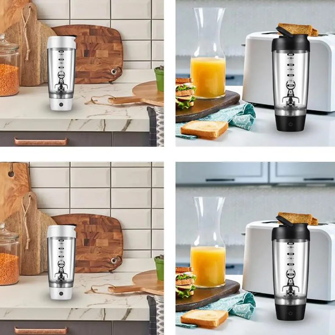 Portable Protein Powder Shaker Cup large Capacity With Scale Milk Shake Cup Fitness Sports Water Electric Protein Shaker Bottle