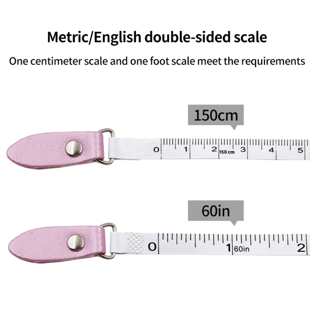Description Picture 3 of item1PC Roll Tape Measuring Tool Centimeter Inch Auto Shrink Measures Height Measuring Tape Leather 150cm 60" Retractable Ruler Tape