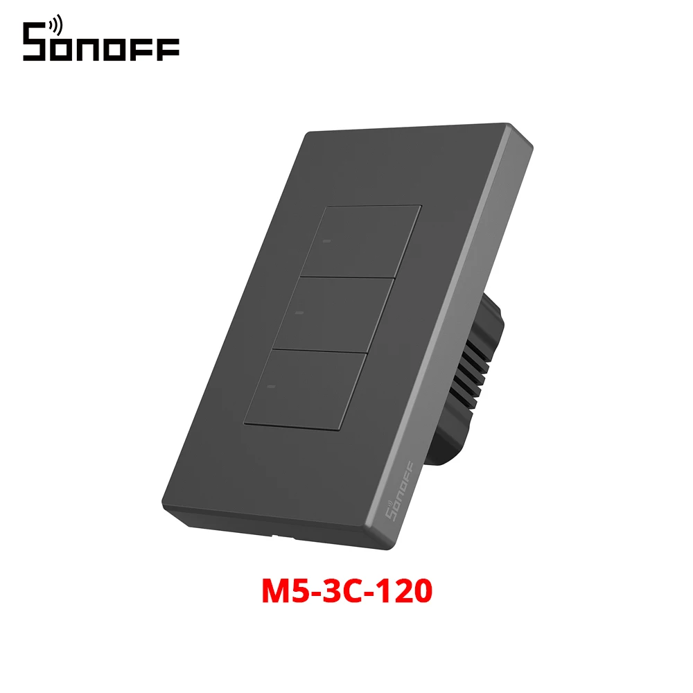 SONOFF M5 SwitchMan Smart Wall Switch 120 Type Push Button Switch 1/2/3 Gang Smart Home Wall Panel APP Remote Control Support R5 