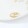Women Adjustable Nail Ring Korean Fashion Punk Cubic Zirconia Ring Daily Simple Jewelry 4