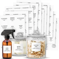 144pcs Bathroom Laundry Room Labels Dispenser Containers Stickers Spray Bottles Removable Cleaning Waterproof Labels 1