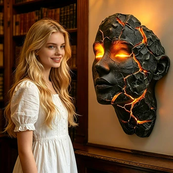 Cracked Soul Wall Lights Shattered Soul Wall Lamps Creative Figurine Luminous Resin Ornaments Sculpture Home Decorations 1