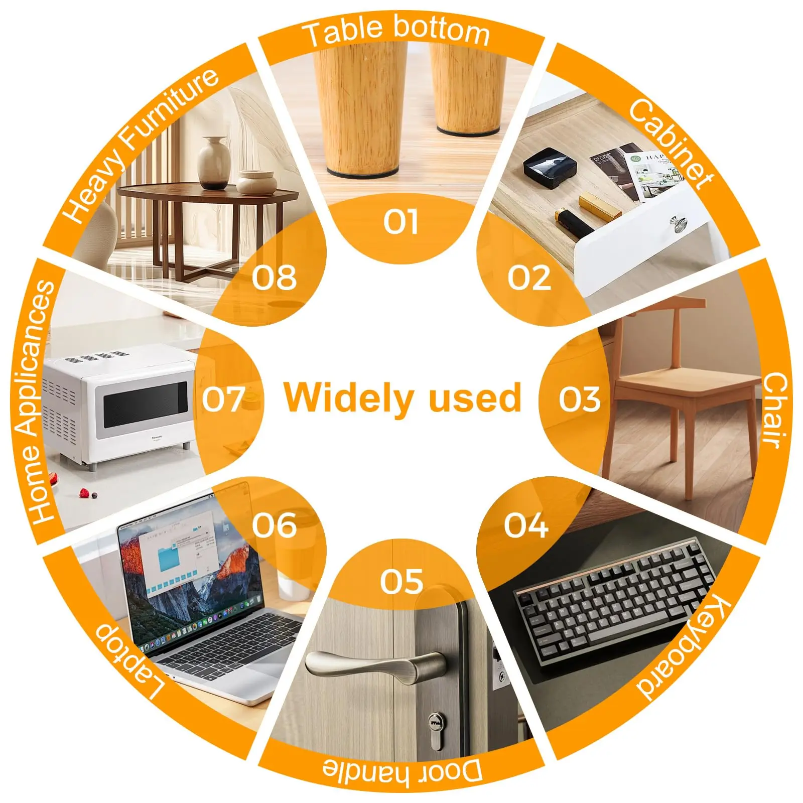 Versatile Non-Slip Rubber Furniture Pads – Cut-to-Size Floor Protectors