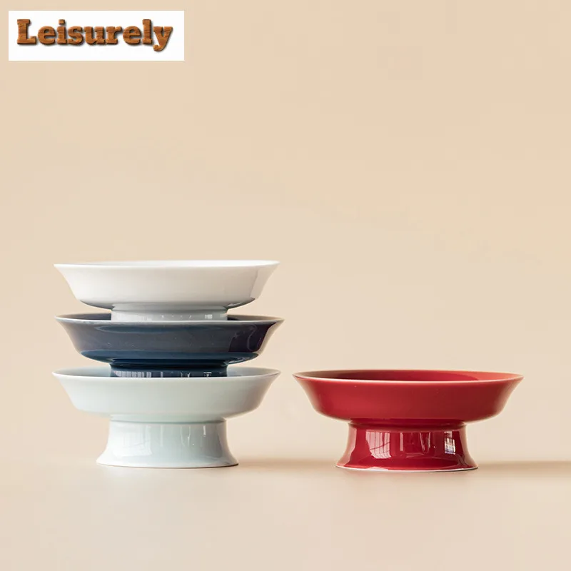 Ji-hong High Foot Fruit Dishes Creative Pastry Plate Refreshment Fruit Plate Household Hospitality Dishes Accessories Craft