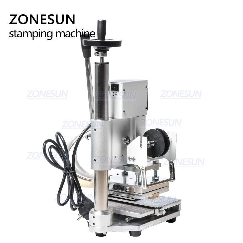 ZONESUN ZS110 Slidable Workbench Thermal Press Digital Leather Wood PVC Paper Hot Foil Stamping Machine Embossing Tool 10*13cm