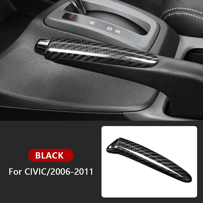

Real Hard Carbon Fiber Car Handbrake Grips Cover for Honda Civic 2006-2011 Interior Accessories Carbon Fiber Car Styling Trim