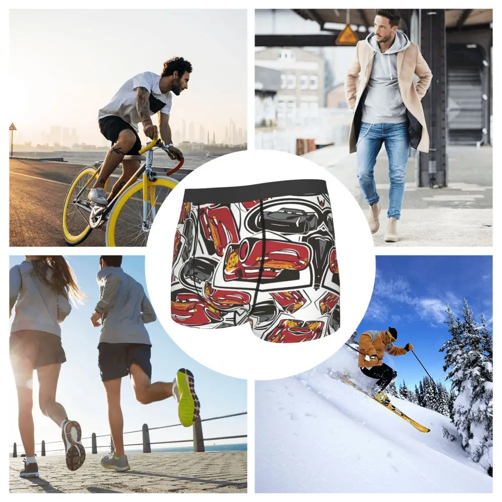 Custom Lightning McQueen Car Collage Boxers Shorts Men's Briefs Underwear Cool Underpants