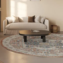 Round Carpet Living Room Persian Ethnic Rug Bedroom Decor Home Moroccan Vintage Machine Washable Floor Mat Large Size Custom