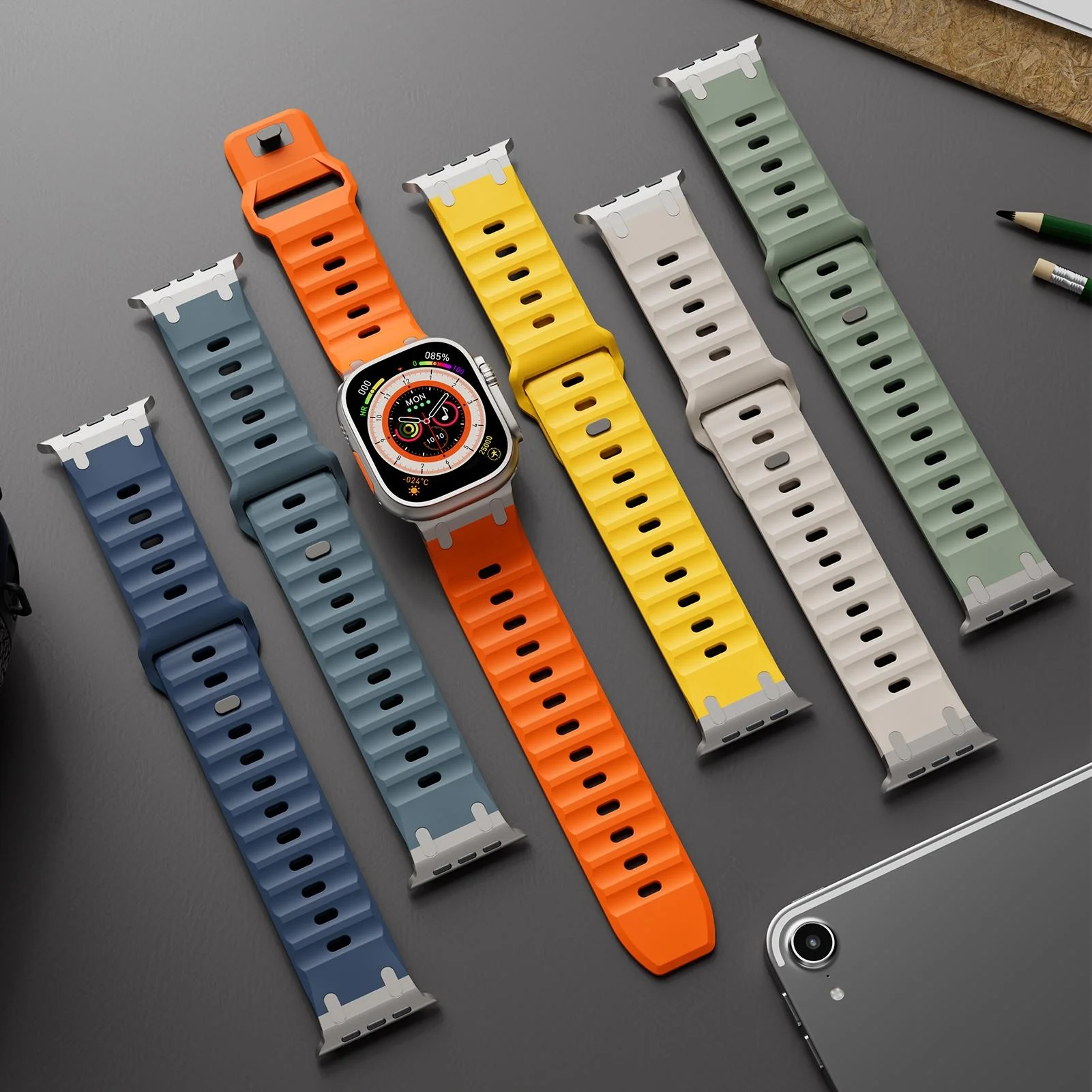 Strap for Apple watch ultra 2 band 49mm 45mm 44mm Stainless Steel correas Sport Silicone bracelet iwatch Series 9 8 7 SE 10 46mm 3 Strap for Apple watch ultra 2 band 49mm 45mm 44mm Stainless Steel correas Sport Silicone bracelet iwatch Series 9 8 7 SE 10 46mm – Bild 3