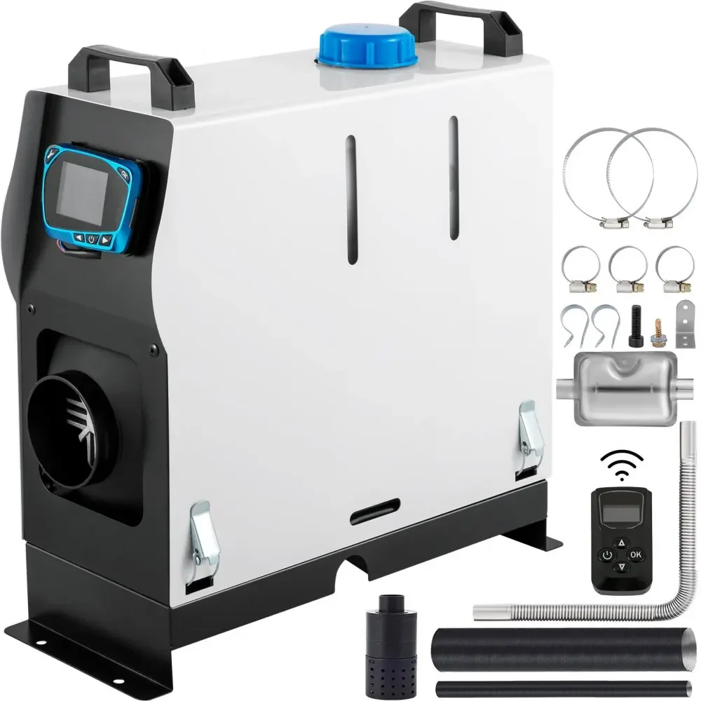 VEVOR Diesel Air Heater All in 1 8KW Parking Heater 12V Truck One Air Outlet, with Red LCD Switch