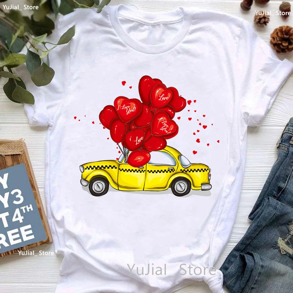 London England Auto Grafik druck T-Shirt Frauen Kleidung Sommer Mode Kalifornien T-Shirt Femme weiß Kurzarm T-Shirt – Detail 14