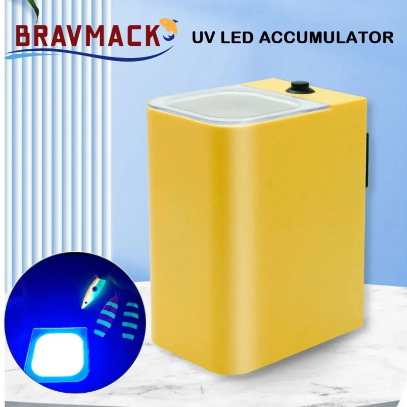 Leurre lumineux UV BRAVMACK pêche mer - appât LED rechargeable brillant dans le noir pour céphalopodes