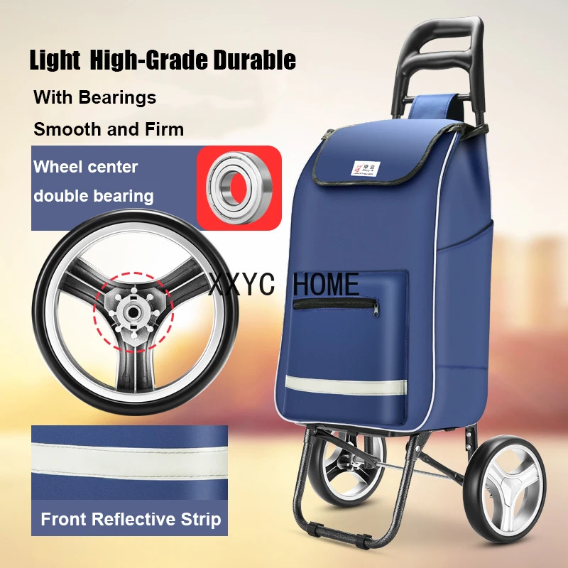 

Бытовая Складная портативная продуктовая тележка для багажа, многофункциональная сумка для хранения, корзина для покупок