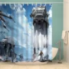 Star Galaxy War Space Shower Curtain Blue Sky Troopers Panel Polyester Waterproof Fabric Plastic Hook Included 1