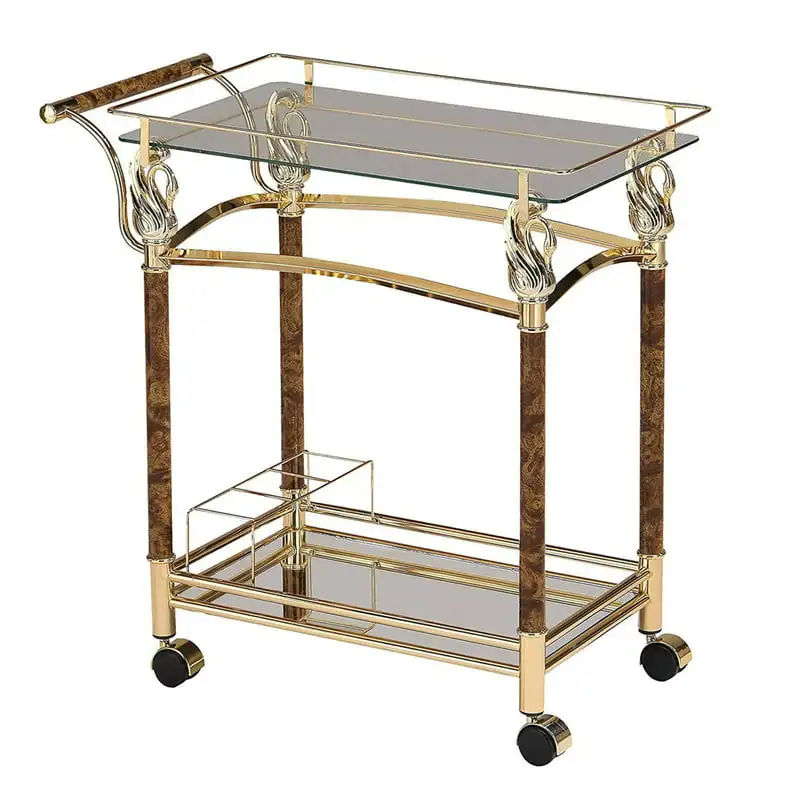 

Cart, Golden Plated and Clear Glass-