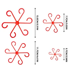 Set of 4 Durable Plant Stem Supports - Stylish Black, Red, and Green Plastic Trellises for Effortless Indoor and Outdoor Vine Growth (Red)