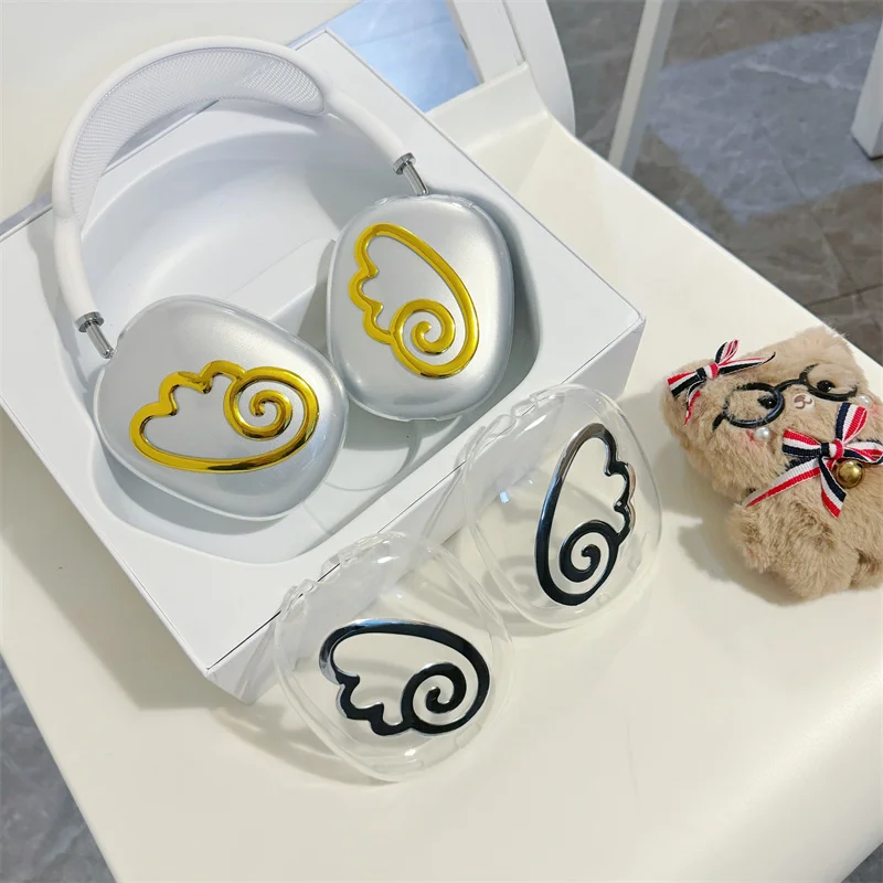 Custodia Trasparente Per Cuffie Kawaii Golden Wings Per Apple Airpods Max Cover Protettiva Custodie In Silicone A Cuore Carino Per Airpod Max Funda
