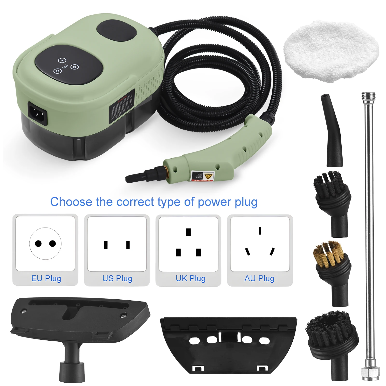 Multi Functional Handheld Steam Cleaner 2500W Ergonomic Handle Portable Smart Touch Screen 6 Levels Adjustable Steam Cleaner 6