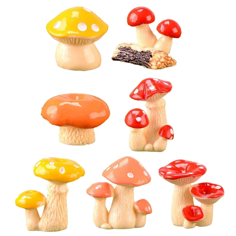 

Miniature Resin Mushroom Figurine Household Mini Resin Statue Decorative