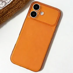 Luxury Transparent Candy Color Soft TPU Case - Matte Silicone Ultra Thin Slim Shell - iPhone 15 (Orange)