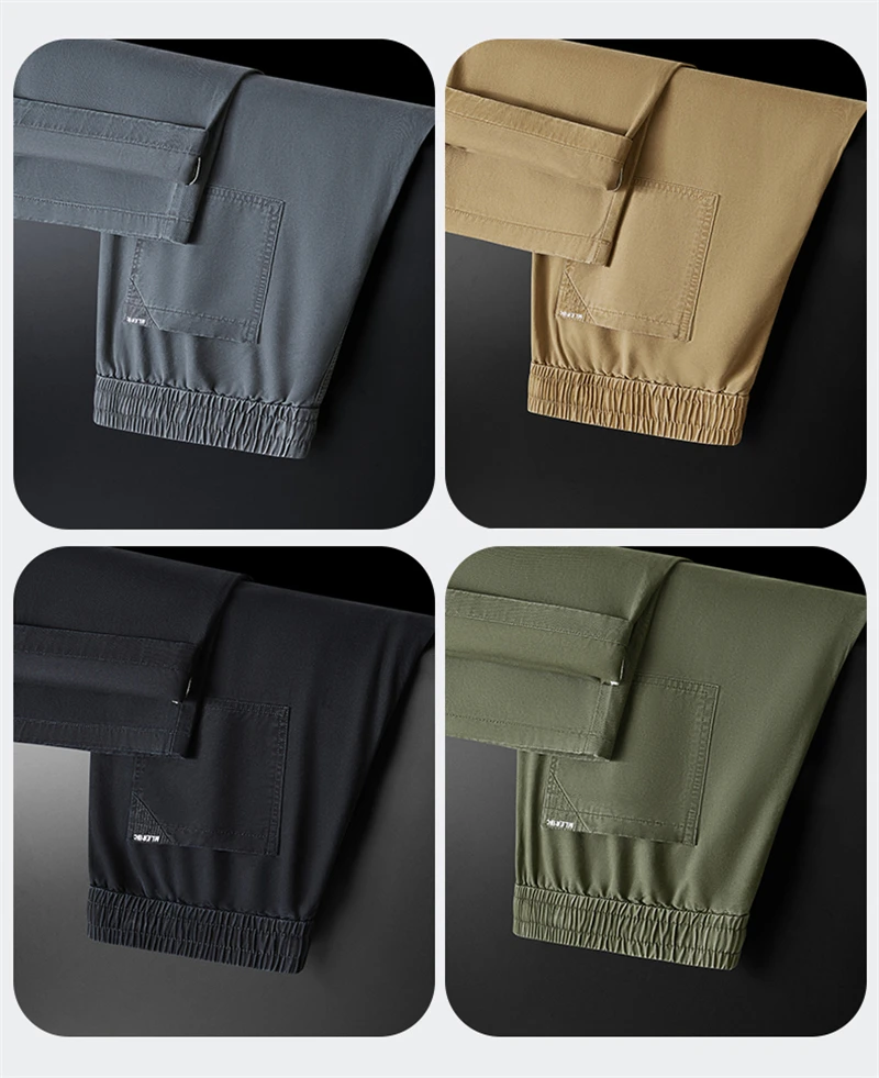 Description Picture 5 of itemSummer Autumn Cotton Casual Cargo Pants Thin Straight Tube Loose Wide-leg Leisure Trousers Men