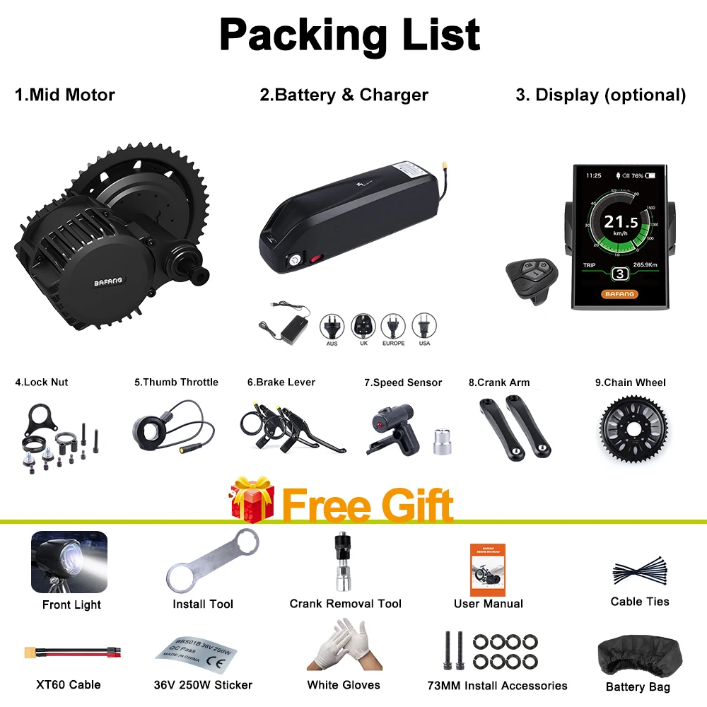 Bafang 52V 1000W Mid Drive Motor 