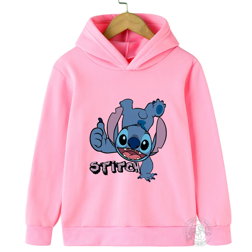 

Children's spring outing Disney Stitch children's hoodie 3-14 years old street fashion boys and girls pullover outdoor sports