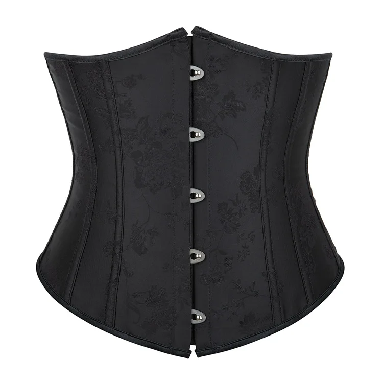 

Black Color Jacquard Court Style Short Waist Seal Women's Body Shaping Lingeries for Woman Corset Top Waist Trainer Black Corset