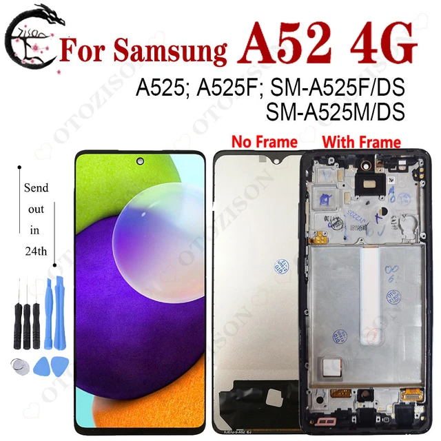 Pantalla LCD con marco para Samsung Galaxy A52, 4G, A525, SM-A525F/DS,  SM-A525M/DS, montaje de digitalizador táctil, repuesto probado _ -  AliExpress Mobile