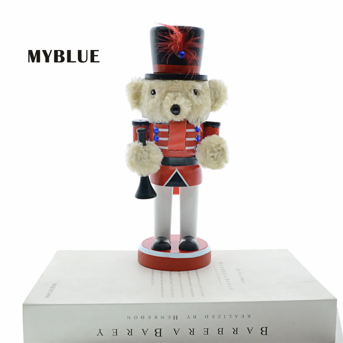 

Christmas Decorations MYBLUE Wood Nutcrackers Animal Dog Teddy Sculpture Statue Home Decor Crafts